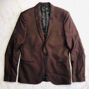 The Kooples Brown Marroon Single Button Blazer 38